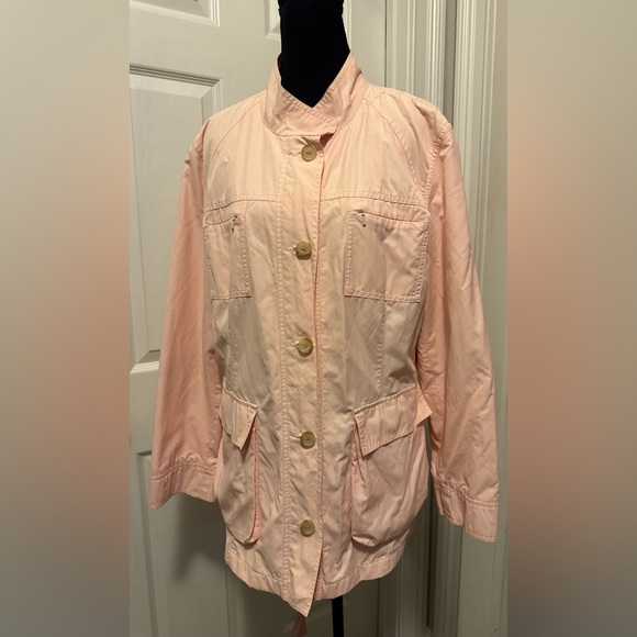 J Jill Pink Utility Jacket with Drawstring Waist - Picture 1 of 8
